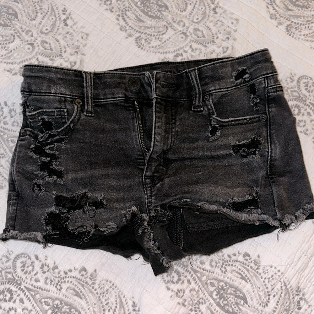 American Eagle black shorts low rise
